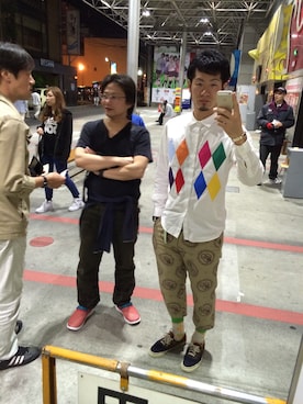 「SASQUATCHfabrix.（サスクワァッチファブリックス）のアイテム（スニーカー）」を使った、しゅん☆りーさん（メンズ・180cm）の春コーディネート