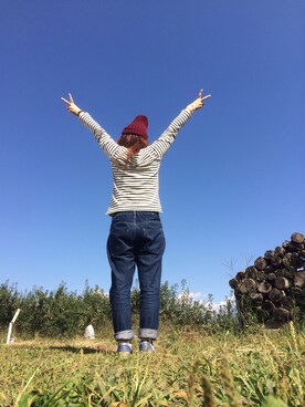 「archives（アルシーヴ）のアイテム（ニットキャップ/ビーニー）」を使った、a y aさん（レディース・154cm）の秋コーディネート