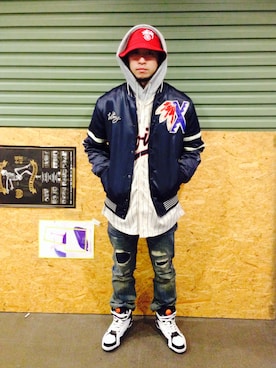 「pumps」｜「アイテム（ジャケット/アウター）」を使った、Soulphat  lil'8さん（メンズ・178cm）の冬コーディネート