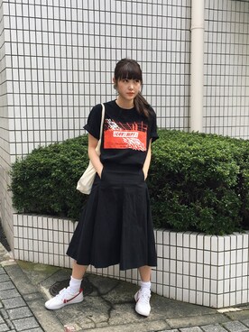 柴田ひかりさんの「WOMEN シアサッカーフレアスカート＋E」を使ったコーディネート