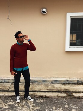 「wearsg」｜「アイテム（ニット/セーター）」を使った、Halis Kamalさん（メンズ・175cm）の冬コーディネート