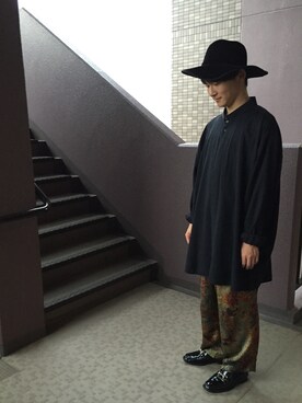 「アイテム（ドレスシューズ、パープル系）」を使った、べーやんさん（メンズ・170cm）の夏コーディネート