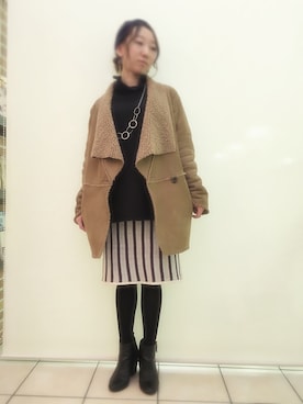「YEVS（イーブス）のアイテム」を使った、mayo honmaさん（レディース・155cm）の冬コーディネート