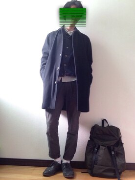 「アイテム（ステンカラーコート）」を使った、shusukeさん（メンズ・180cm・10代）の冬コーディネート