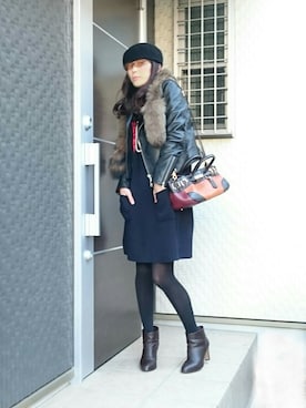 「GOUT COMMUN（グーコミューン）のアイテム（ショルダーバッグ）」を使った、※※よ※※ね※※さん（レディース・166cm）の冬コーディネート