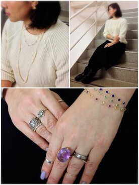 「agete（アガット）のアイテム」を使った、アガット本社スタッフ_EOさん（レディース・160cm）の冬コーディネート