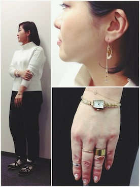 「agete（アガット）のアイテム」を使った、アガット本社スタッフ_EOさん（レディース・160cm）の春コーディネート