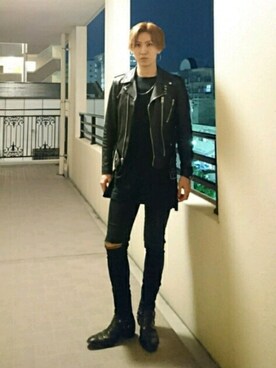 「Saint Laurent（サンローラン）のアイテム（ジャケット/アウター）」を使った、Rさん（メンズ・178cm）の秋コーディネート
