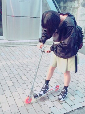 「スケボー」｜「アイテム（ワンピース/ドレス）」を使った、 Maeさん（レディース・162cm）の秋コーディネート
