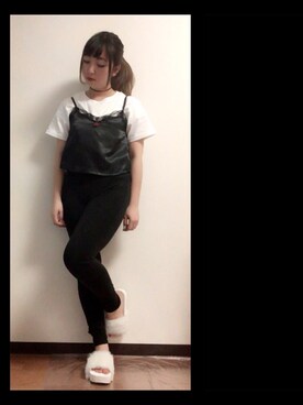 「WC（ダブル シー）のアイテム（キャミソール）」を使った、まきりんさん（レディース・153cm）の春コーディネート