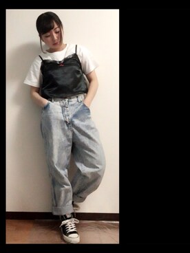 「WC（ダブル シー）のアイテム（キャミソール）」を使った、まきりんさん（レディース・153cm）の春コーディネート