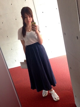 「アイテム（チューブトップ、ブルー系）」を使った、まろんさん（レディース・156cm）の夏コーディネート