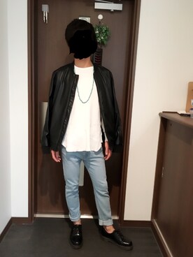 「アーバンリサーチ」｜「アイテム（ライダースジャケット）」を使った、tatsuyaさん（メンズ・170cm）の秋コーディネート