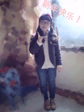 「アイテム（その他トップス、ブラウン系）」を使った、有希さん（レディース・153cm）の冬コーディネート