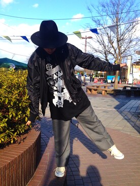 「L.H.P（エルエイチピー）のアイテム（MA-1）」を使った、といちゃんさん（メンズ・168cm）の冬コーディネート