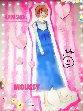 「イラスト」｜「アイテム（つなぎ/オールインワン）」を使った、Haruka⋆さん（レディース・164cm）の秋コーディネート