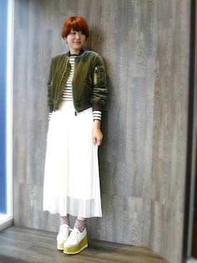 「アイテム（ミリタリージャケット）」を使った、kotomiさん（レディース・168cm）の冬コーディネート