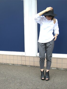 「 ハット」｜「アイテム（スラックス）」を使った、kotomiさん（レディース・168cm）の春コーディネート