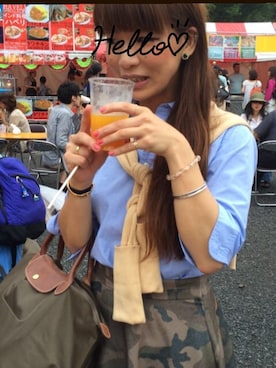 「TORY BURCH（トリーバーチ）のアイテム（トップス）」を使った、さやさん（レディース・161cm）の夏コーディネート