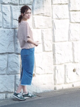 「アイテム（アクセサリー、グリーン系）」を使った、Natsumi  Moritaさん（レディース・168cm）の夏コーディネート