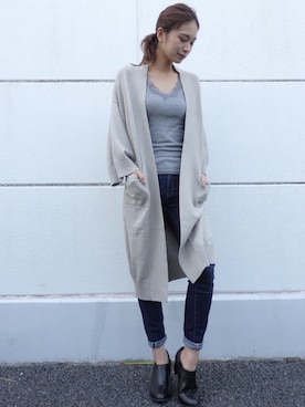 「AZUL by moussy（アズールバイマウジー）のアイテム（その他アウター）」を使った、Natsumi  Moritaさん（レディース・168cm）の秋コーディネート