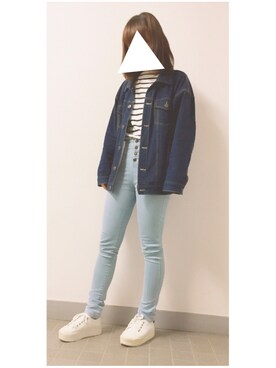 「あつぞこスニーカー」｜「アイテム（ジャケット/アウター）」を使った、佐藤さん（レディース・157cm）の秋コーディネート