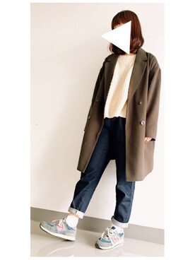「マムジーンズ」｜佐藤さん（レディース・157cm）の冬コーディネート