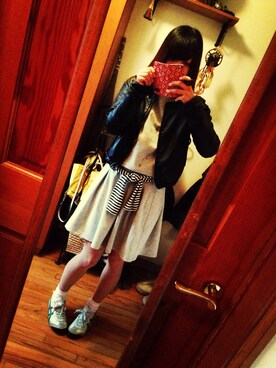 「Onitsuka Tiger（オニツカタイガー）のスニーカー（スニーカー、ホワイト系）」を使った、こいちゃんさん（レディース・155cm）の春コーディネート