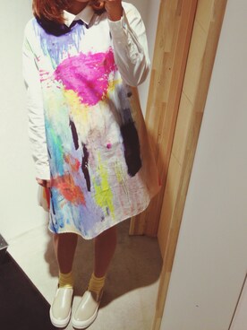 「bulle de savon（ビュルデサボン）のスリッポン（その他シューズ、ベージュ系）」を使った、こいちゃんさん（レディース・155cm）の春コーディネート