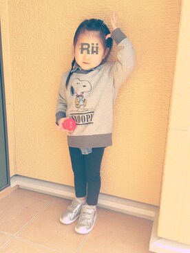 「スウェット×シャツ」｜RAmamaさん（キッズ・100cm）の冬コーディネート