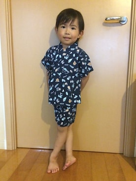 「kladskap（クレードスコープ）のアイテム（浴衣）」を使った、yutoさん（キッズ・100cm）の夏コーディネート