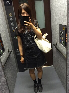 「STRAWBERRY-FIELDS（ストロベリーフィールズ）のアイテム（Tシャツ/カットソー）」を使った、s_akiさん（レディース・158cm）の夏コーディネート