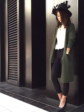 「レーヨンシャツ」｜「アイテム（キャップ）」を使った、SUZUKAさん（レディース・164cm）の秋コーディネート