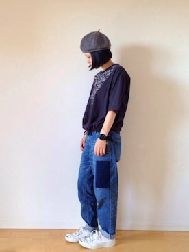 「SEVENDAYS=SUNDAY（セブンデイズサンデイ）のアイテム（ベルト）」を使った、ゆかさん（レディース・155cm）の秋コーディネート