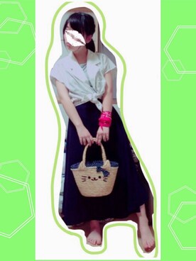 「Vlas Blomme（ヴラスブラム）のアイテム」を使った、ぽよ川ぷに子さん（レディース・151cm）の春コーディネート