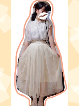 「Vlas Blomme（ヴラスブラム）のアイテム」を使った、ぽよ川ぷに子さん（レディース・151cm）の夏コーディネート