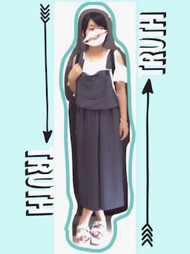 「MAJESTIC LEGON（マジェスティックレゴン）のアイテム（つなぎ/オールインワン）」を使った、ぽよ川ぷに子さん（レディース・151cm）の夏コーディネート