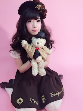 「ヘアメイク」｜「アイテム（ワンピース）」を使った、ゆうたんさん（レディース・155cm）の秋コーディネート