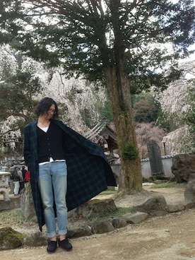 「花見」｜「アイテム（その他アウター）」を使った、KTさん（メンズ・181cm）の春コーディネート