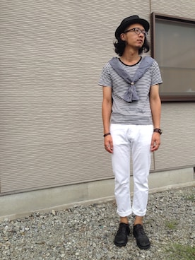 「MALAIKA（マライカ）のアイテム（アクセサリー）」を使った、KTさん（メンズ・181cm）の夏コーディネート