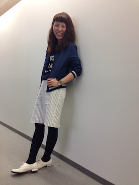 「アイテム（スタジャン）」を使った、tomonさん（レディース・156cm）の冬コーディネート