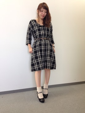 「サマンサ モスモス(Samansa Mos2)」｜「アイテム（ワンピース/ドレス）」を使った、tomonさん（レディース・156cm）の冬コーディネート