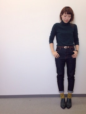 「OZOC（オゾック）のアイテム（その他シューズ）」を使った、tomonさん（レディース・156cm）の冬コーディネート
