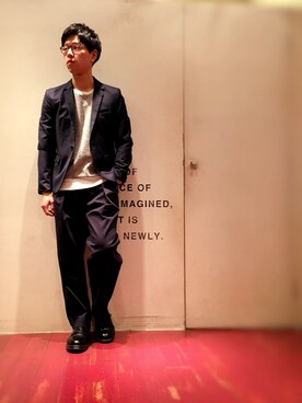 「BLACK&BLUE（ブラックアンドブルー）のアイテム（パンツ）」を使った、しんやさん（メンズ・173cm）の冬コーディネート