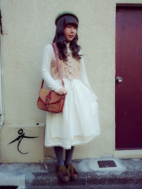 「アイテム（ワンピース）」を使った、JuRianさん（レディース・155cm・10代）の冬コーディネート