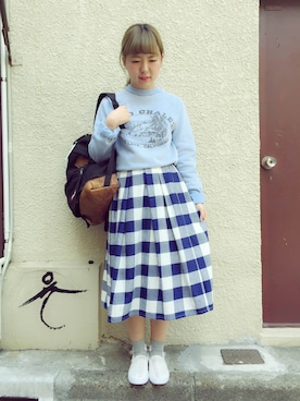 「アイテム（スウェット）」を使った、JuRianさん（レディース・155cm・10代）の春コーディネート