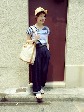 「アイテム（Tシャツ/カットソー、その他）」を使った、JuRianさん（レディース・150cm）の夏コーディネート