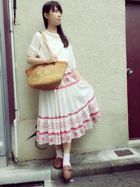 「バンダナ柄」｜JuRianさん（レディース・162cm）の夏コーディネート