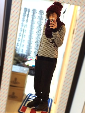 「アイテム（その他シューズ、グレー系）」を使った、hsさん（メンズ・173cm）の冬コーディネート