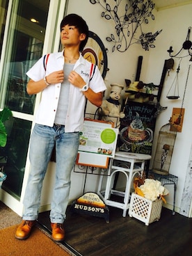 「TOMMY HILFIGER（トミーヒルフィガー）のアイテム（アクセサリー）」を使った、ひろろさん（メンズ・165cm）の夏コーディネート